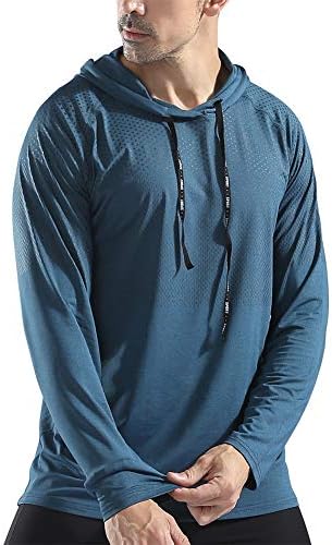 Gerlobal Mens Gym Workout Active Muscle Bodybuilding Long Sleeve Hoodies Casual Hooded Sweatshirts