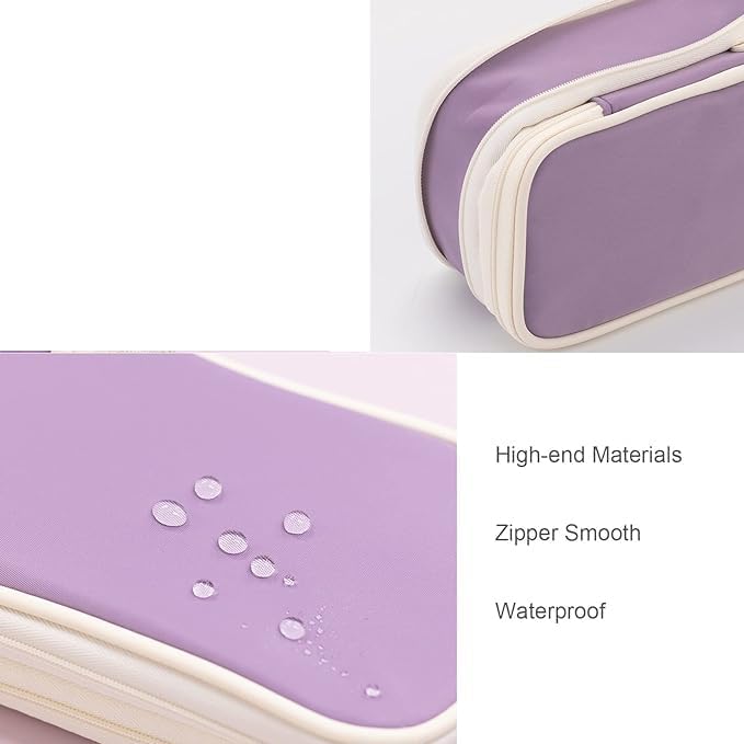 Arnuixty Large Storage Pencil Case Pen Bag with Zipper Big Capacity Pouch Organizer for Office Travel Holder Box