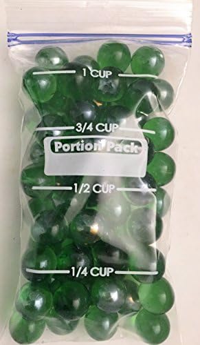 Round Clear Marbles Approximately 12 oz - 60 Marbles - Vase Fillers, Table Scatter, Decoration, Aquarium, Crafts (Green)