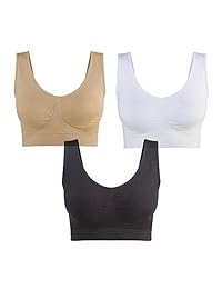 Lemef Sujetador deportivo sin costuras, sin alambre, con almohadillas extraíbles para dama