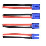 Padarsey 2 Pairs EC5 10cm Male Female Connector with 12awg Silicone Wire 3.93 inch RC Hobby Lipo Battery(2 Male+2 Female)