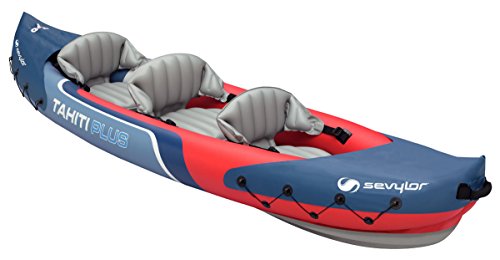 Sevylor Tahiti Plus 2+1 Man Canadian Canoe Inflatable Sea Kayak, 361 x 90 cm (Best Inflatable Kayak Uk)