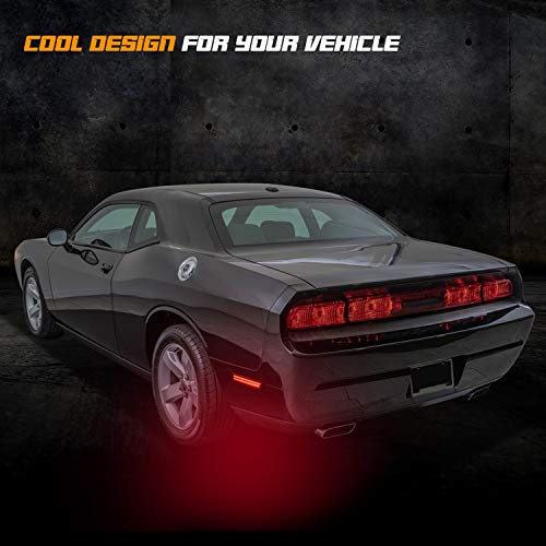 RUXIFEY Sequential LED Side Marker Lights Smoked Rear Sidemarker Compatible with Dodge Challenger 2008 to 2014 Red - Pack of 2 - Thumbnail 5
