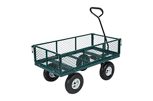 RuggedMade Steel Garden Cart Utility Wagon, 800 Pound Capacity, Removable Sides, 10" Wheels