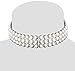 Bling Jewelry Bridal Hand Knotted 3 Row Wide White Simulated Pearl Strand Choker Collar Necklace for Teen for Women Silver Plated