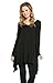 Frumos Womens Tunic Tops for Leggings Round Neck Top Black 2X-Large