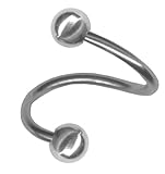 A-20 gauge Spiral Cartilage Earring-4 sizes-Steel Spiral Barbell-20 gauge Earring-Tragus-Helix-Nose Hoop