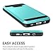 Galaxy S7 Edge Case, Vofolen Slidable Card Holder Galaxy S7 Edge Wallet Case Hybrid Protective Shell Shockproof Rubber Bumper Armor Scratch-Proof ID Card Slot Case Cover for Galaxy S7 Edge - Sky Blue