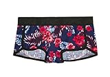 Victoria's Secret New Logo Boy short Panty Navy Floral Print (Medium)