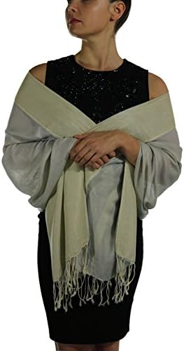 Double Layered Pashmina Wrap Shawl Stole Ladies Scarves - Tassel Finishing - Free Hanger Handcrafted