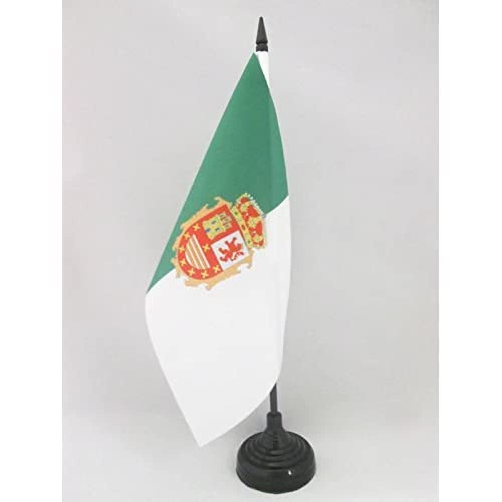 AZ FLAG Fuerteventura Table Flag 5'' x 8'' - Fuerteventura Office Decoration 100% Polyester 21 x 14 cm - Mini Desk Flag with Pole and Black Plastic Base