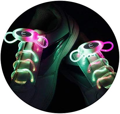 YJiaJu RGB 80cm Glow Shoelaces LED Sport Shoelaces Glow Stick Flashing Neon Luminous Laces Pink for Women Men