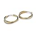 Stainless Steel CZ Hoop Earrings, Tri Color Layerd Overlapping Style, For Women, Girls