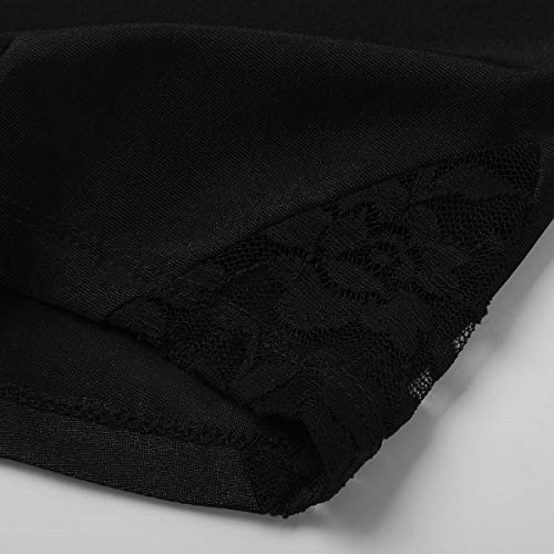 inhzoy Kids Girls Tankini Outfit Set 2-Piece Gymnastics Leotard Ballet Jazz Dance Sleeveless Lace Crop Top with Shorts Black 10