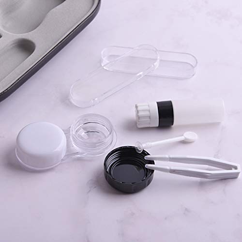 Migavan Eyeglasses Case,Contact Lens Case,2 in 1 Multi-Function Double Interlayer Eye Glasses Box Case with Contact Lens Case Bottle Accessories Kit for Men Women