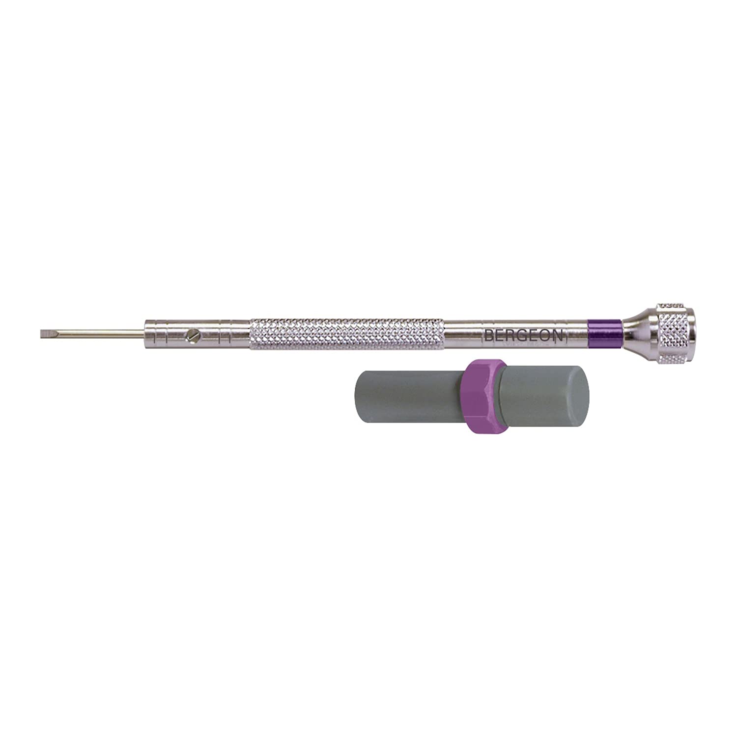 Bergeon 30080 Watchmaker's Screwdriver with Replacement Blades in Various Sizes, Purple, 1.6 mm