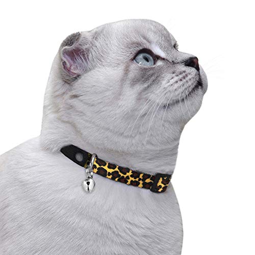CollarDirect Breakaway Cat Collar with Leopard Print Pack of 2 PCS, Safety Kitten Collar for