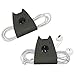 Cat Shaped Cord Keeper (Cord Clam) 2-Pack Handmade by Hide & Drink :: Smoke