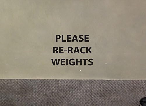 Gym Sign, PLEASE RE-RACK WEIGHTS, Gym Wall Decal