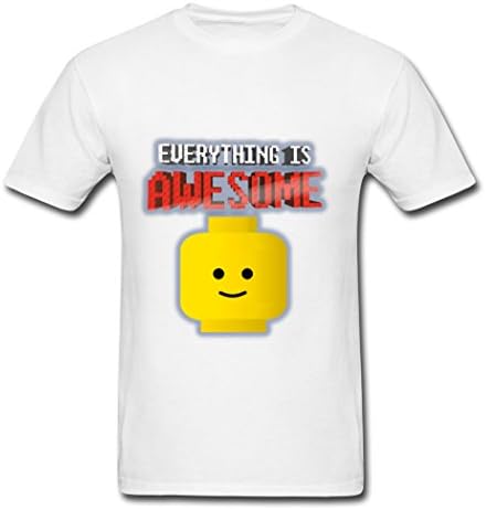 HyGee Fashion Lego Movie White Male T-Shirts Large