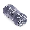 Soft Warm Anchor Plush Throw Blanket for Couch – Comfortable Lightweight Fleece Travel Blanket Nautical Decor 50” x 60”