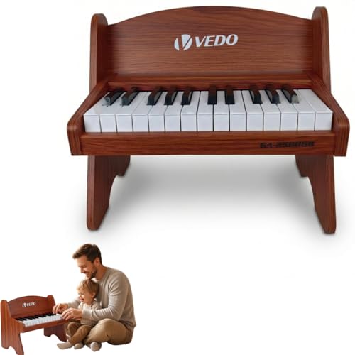 VEDO Teclado de Piano Toddler e Infantil, Piano Digital de 25 Teclas Para CriançAs, Volume AjustáVel, Mini Instrumento Musical Educativo, Material Segurança Nogueira, Para Crianças, Meninas e Meninos