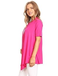 Cardigan de manga corta para mujer, estilo casual y liso, corte holgado, parte delantera abierta, fabricado en EE. UU.