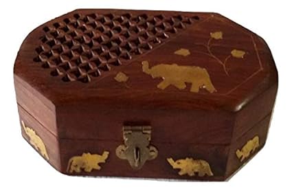 KAD Handmade Wooden Box for Women Organizer with Elephant Decor