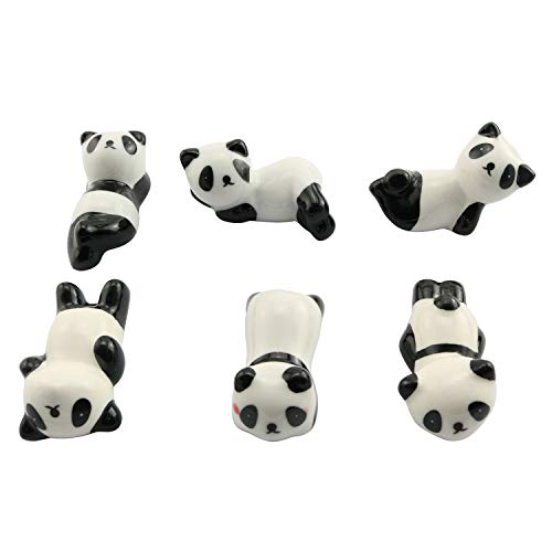 Tegg 6PCS Art Porcelain Ceramic Panda Chopstick Rest Rack Spoon Fork Knife Ware Holder - Thumbnail 5