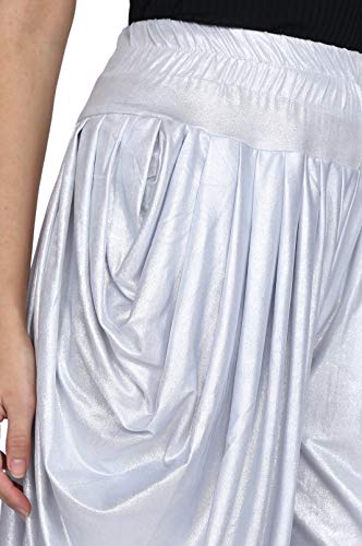 Legis Shimmer Blend Relaxed Comfortable Dhoti Pants Yoga Fitness Active Wear for Women Dance - Free Size (Light Sky)