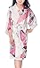 Admireme Girls' Peacock Satin Kimono Robe Bathrobe Nightgown For Spa Party Wedding Birthday