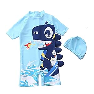 Baby Jongens Swimsuit Zipper badpak Swimwear met hoed Rash Guard Surfing Suit for Boys Blue S 2PCS