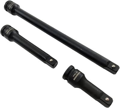 Toolzone 1/2" Drive Impact Extension Bar Set 3 Piece 75 125 250mm Long