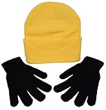 Beanie and Glove Set / One Acrylic Beanie and One Pair of Stretchy Black Magic Gloves