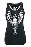Dellytop Women Summer Sleeveless T Shirt Racerback Skull Printed Vest Tank Top