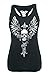 Dellytop Women Summer Sleeveless T Shirt Racerback Skull Printed Vest Tank Top