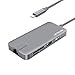LETSCOM USB C Hub, 8-in-1 USB C Adapter with Ethernet Adapter, 4K HDMI Output, Type C Charging Port, 2 USB 3.0 Ports for MacBook Pro 2016/2017, Chromebook Pixel, XPS and More USB C Devices (Grey)