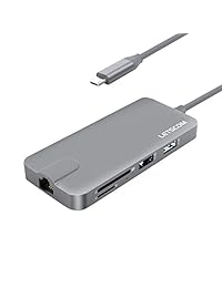 USBC Hub, letscom USB C Hub con adaptador Ethernet, 4 K salida HDMI, tipo C entrega de potencia, Micro Lector de tarjetas SD, 3 puertos USB, Multipuerto USB C adaptador para Macbook Pro, XPS