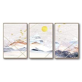 Framed Home Artwork Abstract Mountain for Living Room...
