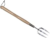 Kent & Stowe Border Hand Fork Stainless Steel FSC Ash Wood Midi Handle view 4
