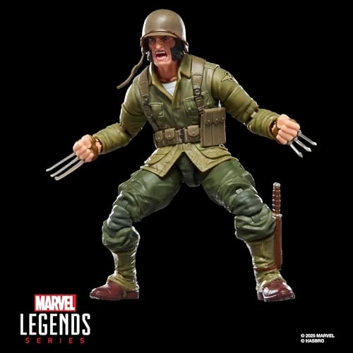 Hasbro Marvel Legends Series - Wolverine (WWII Logan), action figure ispirata ai fumetti degli X-Men