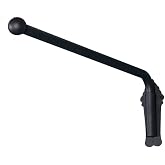 BEGRO Heavy Duty Swing Arm Curtain Rods, Portiere Rod for Side Panels Window Curtain Display Stand Drapery Arm Fdoor Curtain Rail Swing Arm (Color : Black, Size : 28IN)