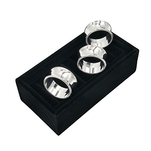 Frjjthchy 6 Pcs Stainless Steel Bead Side Napkin Rings Delicate Serviette Buckles (Silver)