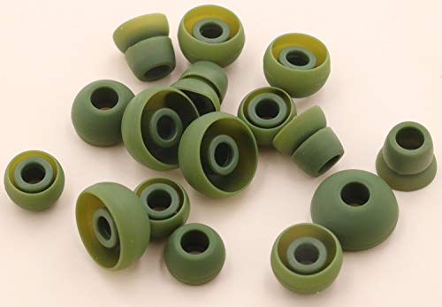 IiEXCEL 8 Pairs Replacement Earbuds for Powerbeats 3 Wireless Earphone, Small Medium Large Double Flange 4 Size Silicone Eartips Ear Tips for Beats Powerbeats 3 Headphone (Turf Green)
