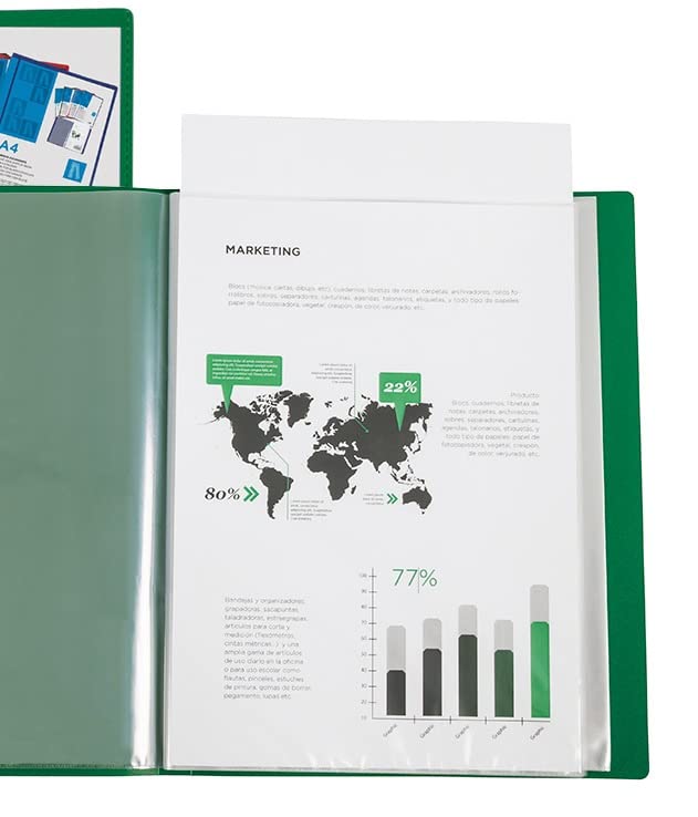 Liderpapel Personaliz 20 Polypropylene Kangaroo Sleeves A4 Green Transparent Cover and Back