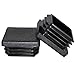 Prescott Plastics 1 1/4” (31.75mm) Outer Perimeter Ribbed Plastic Hole Plugs, Square Black Metal Tubing End Caps, Strong Furniture Leg Inserts, Impact & Weather Resistant, Made in The USA - 10 Pack