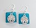 BLACK FRIDAY SPECIAL! STERLING SILVER, Sea Glass Earrings, Aqua Earrings, Christmas gift for her, Dangle Earrings, Sterling Silver Earrings, Sand Dollar Jewelry, Sand Dollar Earrings