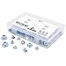 Hilitchi 105-Pcs M4 5 6 8 10 Zinc Plated Steel T-Nut Pronged Tee Assortment Kit for Wood, Rock Climbing Holds, Cabinetry, Furniture and More