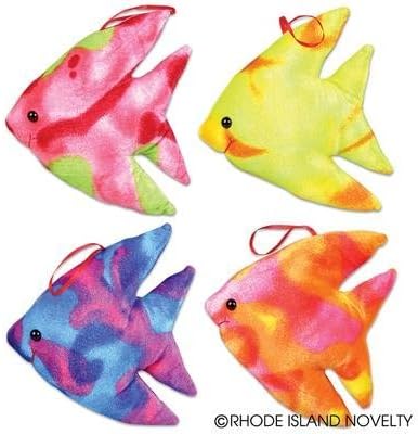 Plush colored fish stuffed toy animals blk pack of 12