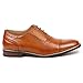 Parrazo Men's Perforated Lace Up Cap Toe Oxford Dress Shoes